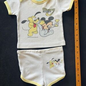Vintage 1984 Confetti Disney Babies 2 piece Set Made in Hong Kong
